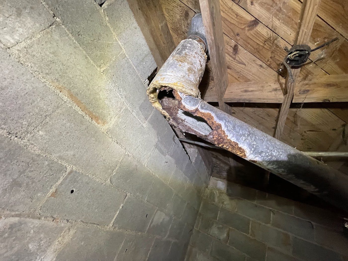 Drain line in a crawl space